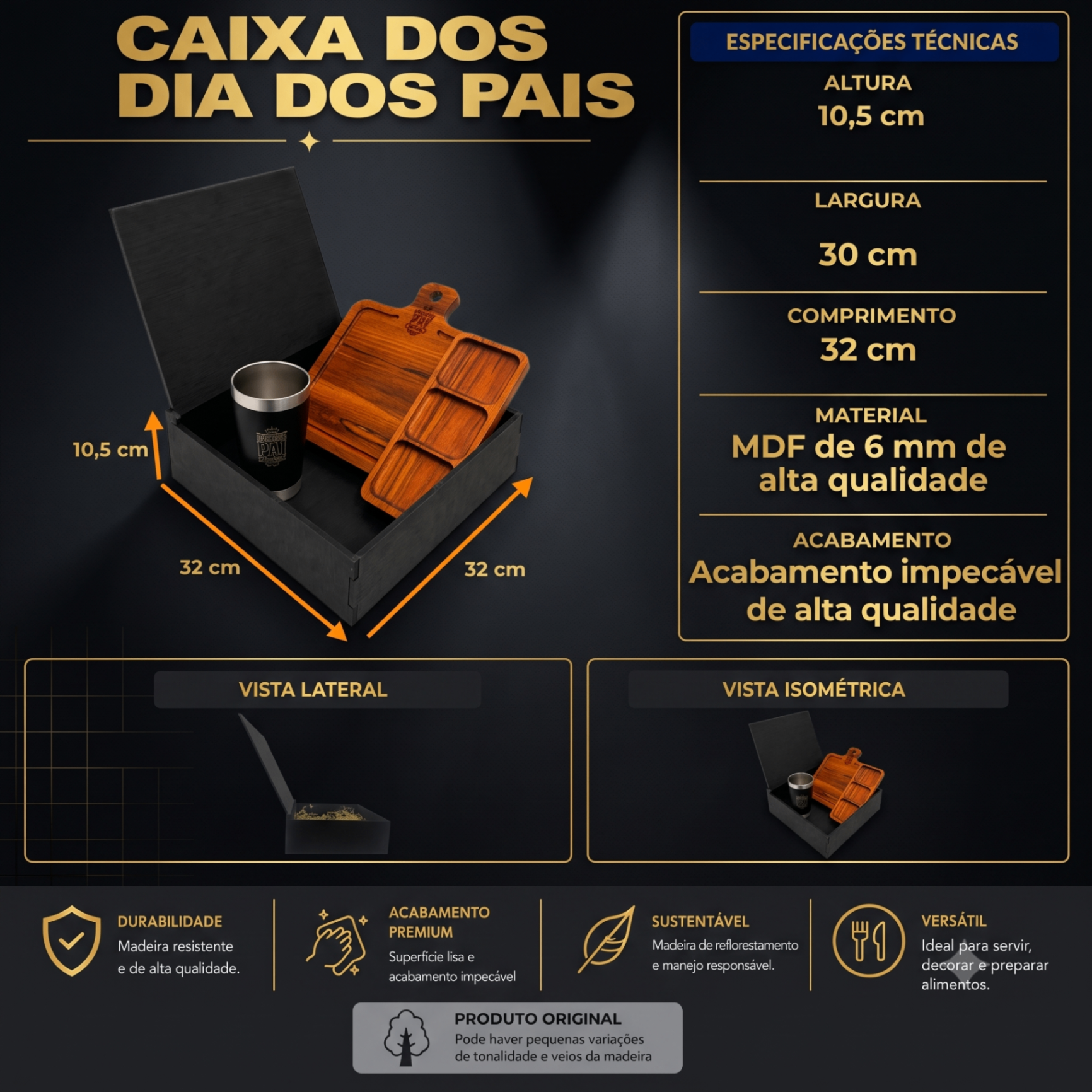 Dimensões da caixa